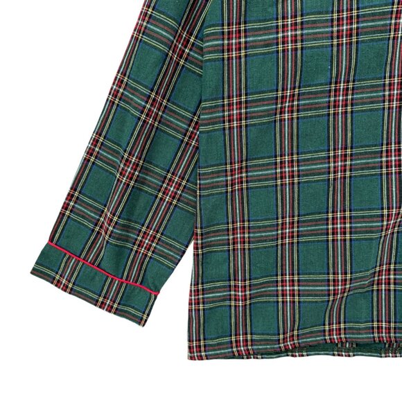 The Bella Bean Tartan Shirt Womens Green Red Plaid Button Front Top Size M - Picture 9 of 10